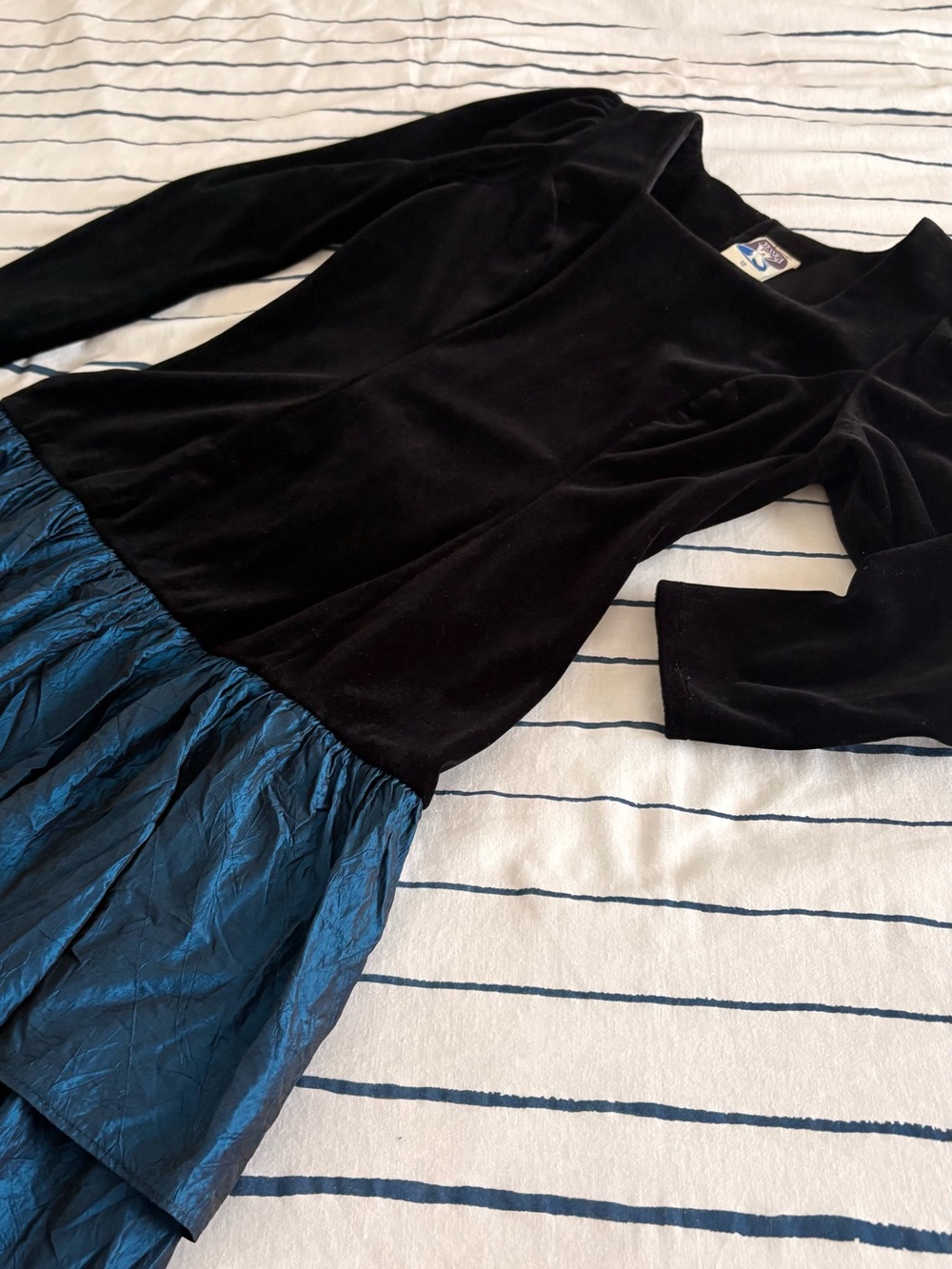 Vintage Black & Blue Dress